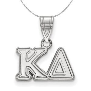 Sterling Silver Kappa Delta Medium Greek Necklace - 24 Inch